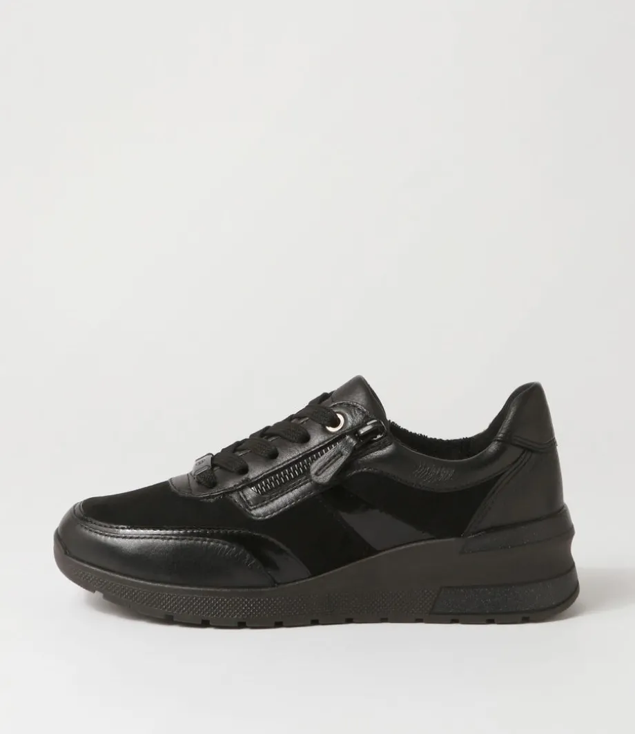 Neapel 14 Schwarz Leather Suede Sneakers