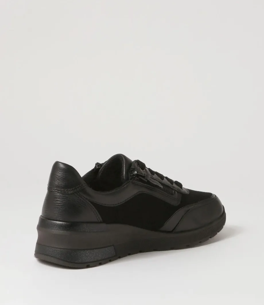 Neapel 14 Schwarz Leather Suede Sneakers