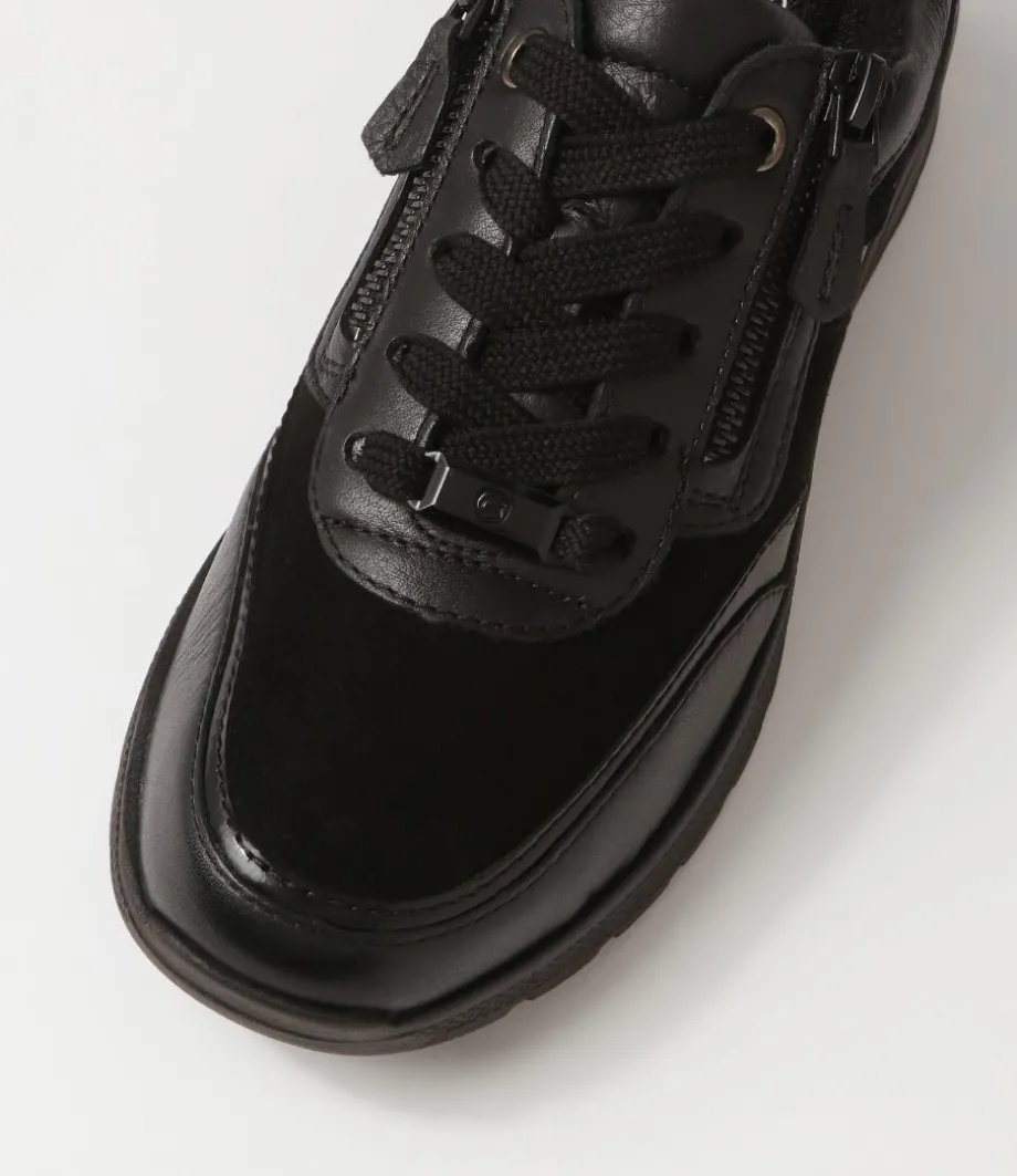Neapel 14 Schwarz Leather Suede Sneakers