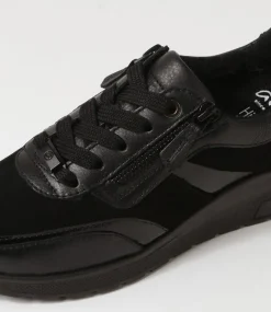 Neapel 14 Schwarz Leather Suede Sneakers