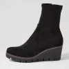 Nibal Black Stretch Microsuede Ankle Boots