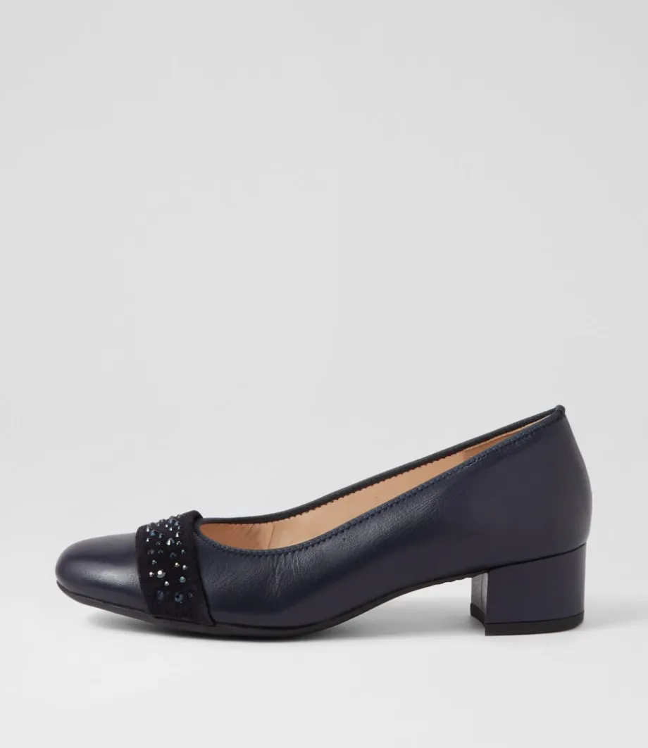 Nizza 13 Navy Leather Heels