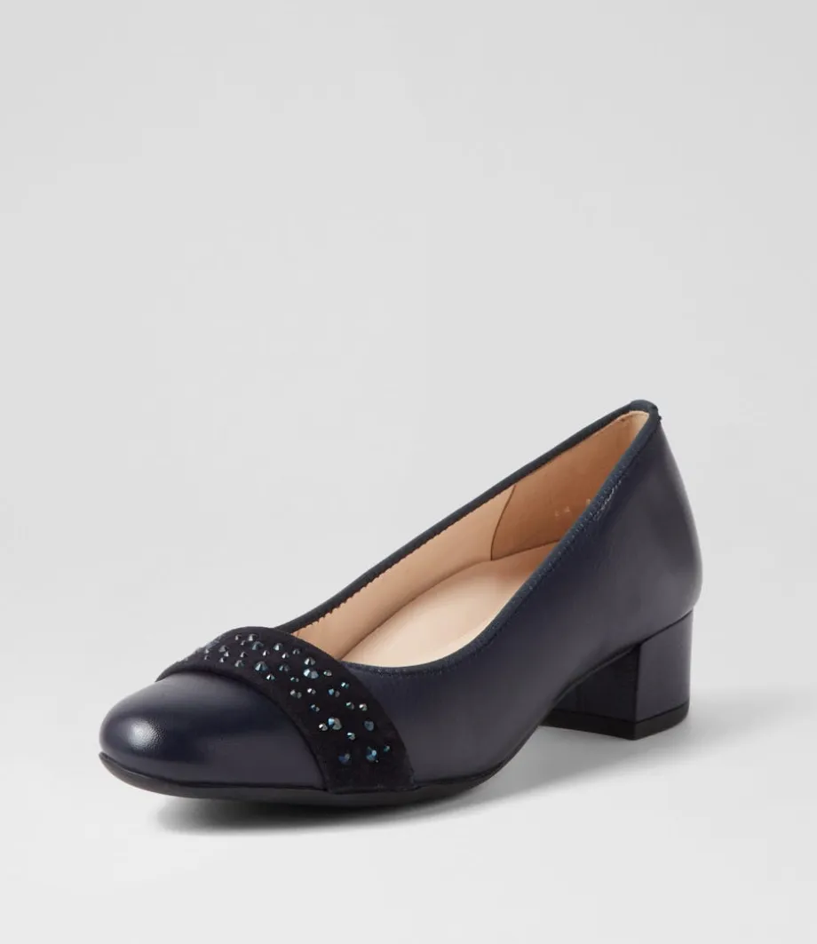 Nizza 13 Navy Leather Heels