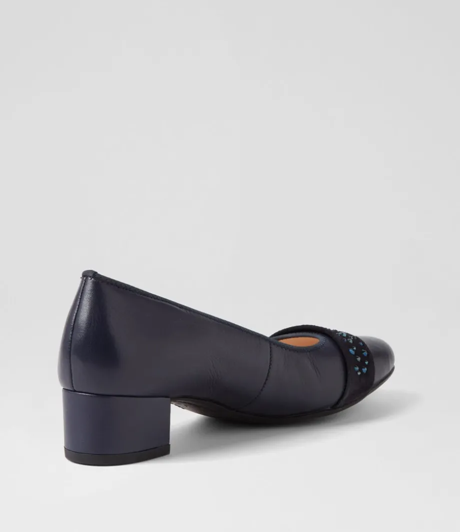 Nizza 13 Navy Leather Heels