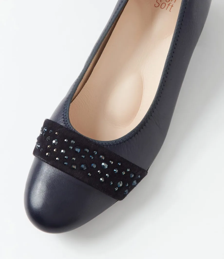 Nizza 13 Navy Leather Heels