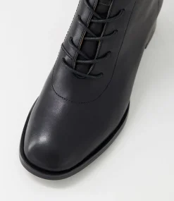 Nocal Black Leather Lace Up Boots