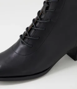 Nocal Black Leather Lace Up Boots