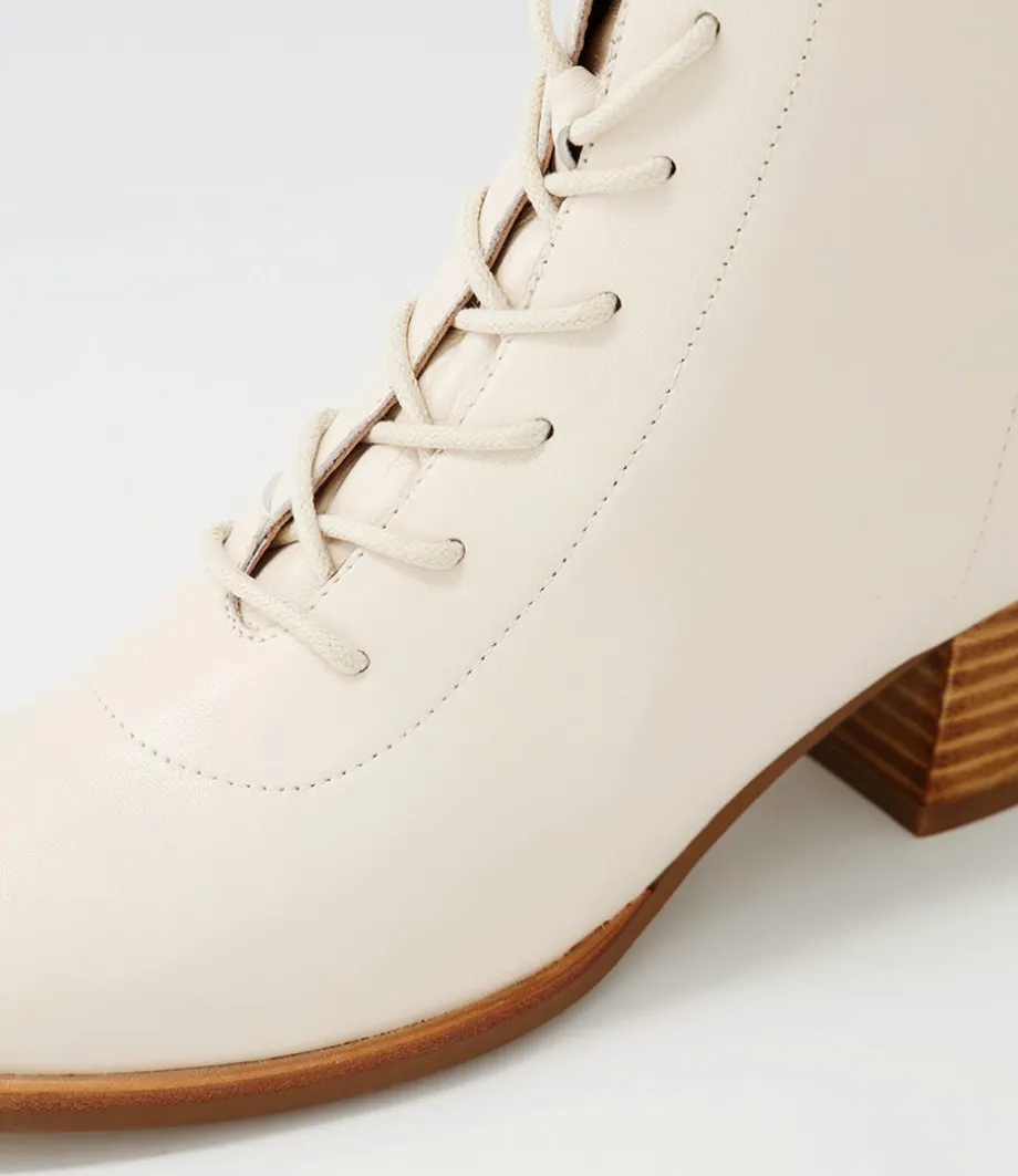 Nocal Creamy Leather Lace Up Boots