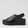 Ober Black Leather Patent Sandals
