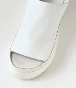 Ober White Leather Patent Sandals