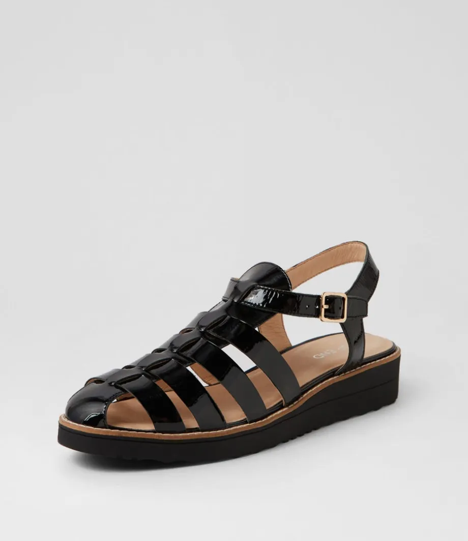 Oblight Black Patent Leather Flat Shoes