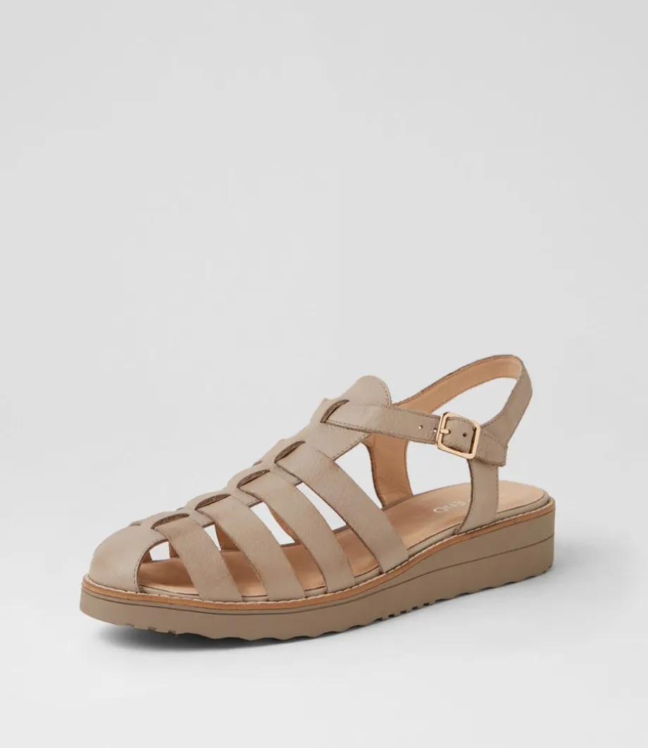 Oblight Smoke Leather Flat Shoes