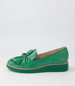 Oclem Dark Emerald Patent Leather Loafers