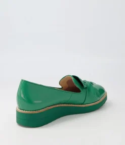 Oclem Dark Emerald Patent Leather Loafers