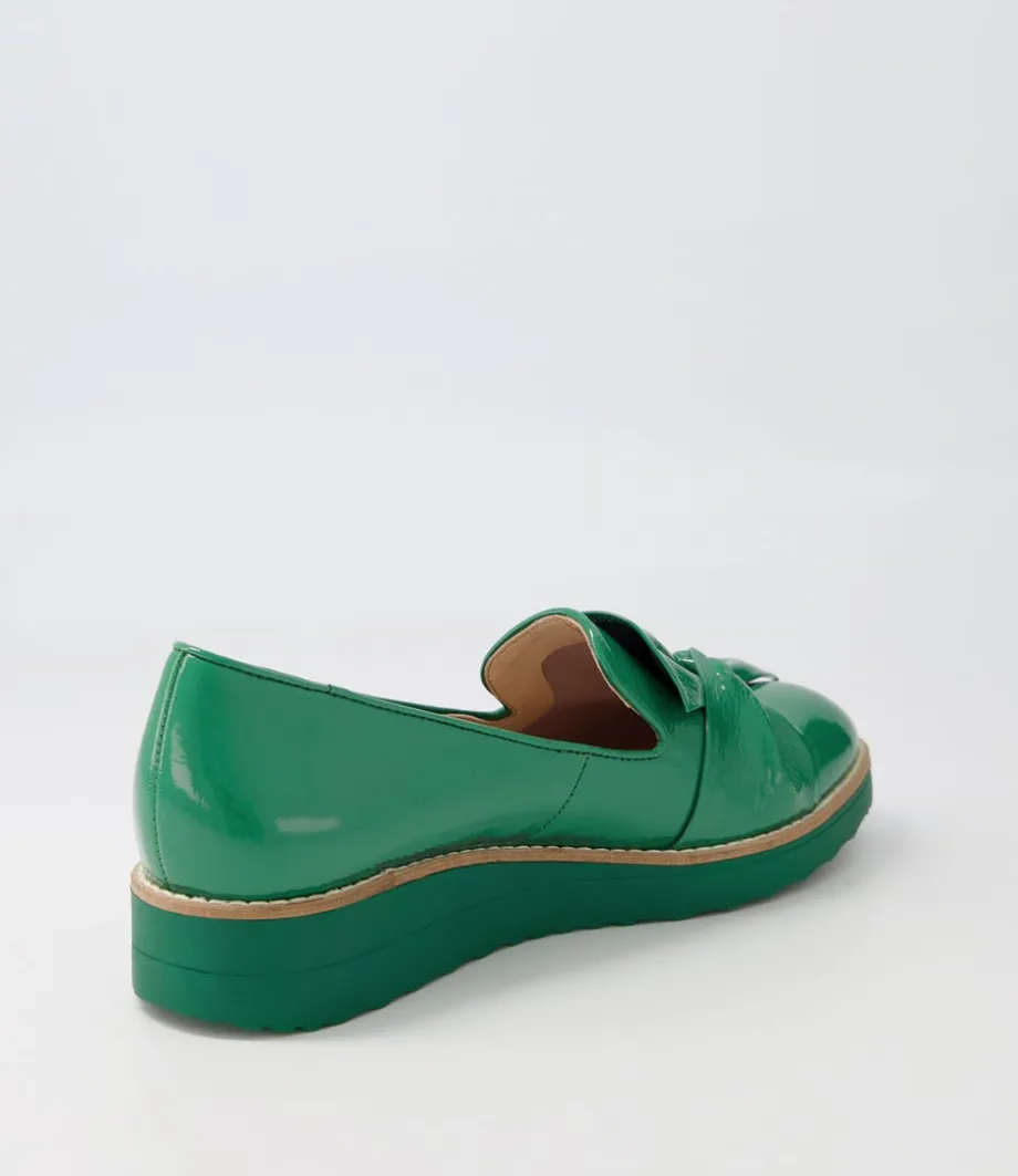 Oclem Dark Emerald Patent Leather Loafers