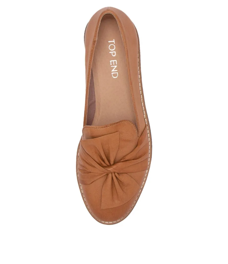 Oclem Dark Tan Leather Flat Shoes Cs