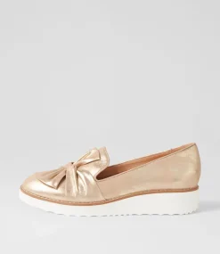 Oclem Old Gold Scratch Leather Flat Shoes