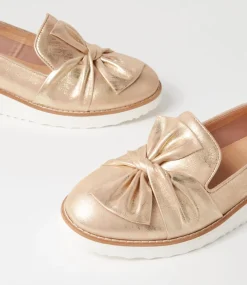 Oclem Old Gold Scratch Leather Loafers