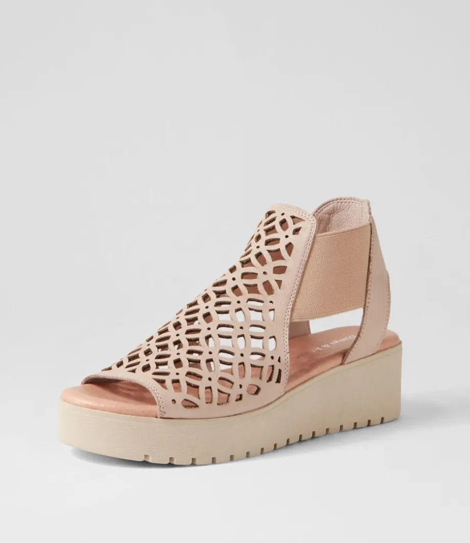 Odate Cafe Nude Leather Sandals