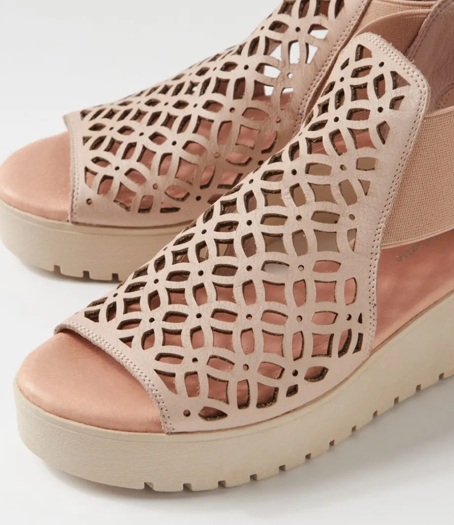 Odate Cafe Nude Leather Sandals