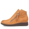 Ohmy Dark Tan Leather Wedge Boots Cs
