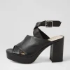 Ojulie Black Leather Sandals