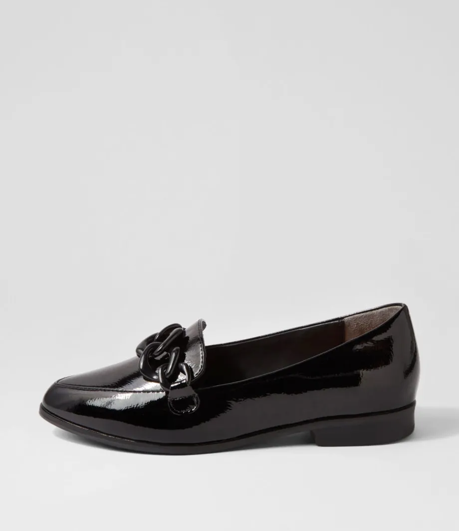 Olange Xw Black Wrinkle Patent Loafers