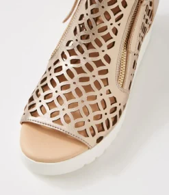 Olizzi Champagne White Leather Sandals