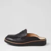 Olmm Black Leather Mules