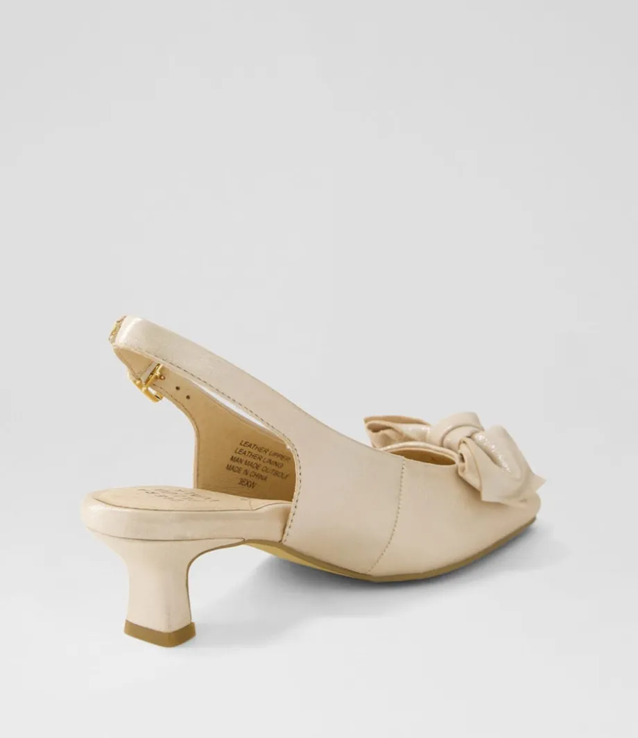 Ondo Xw Nude Shimmer Leather Heels