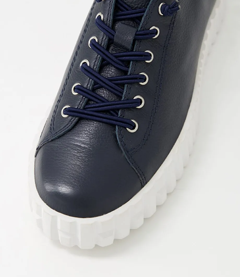Ormey Navy White Leather Sneakers