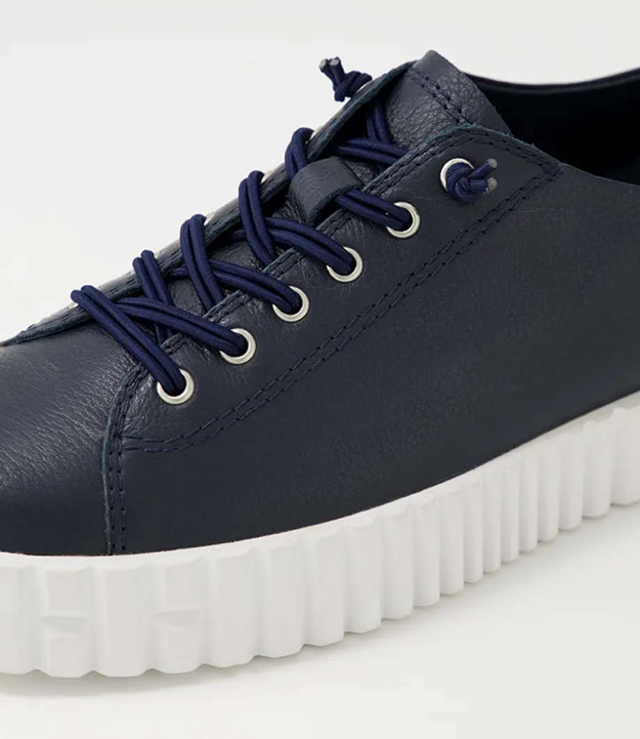 Ormey Navy White Leather Sneakers