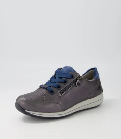Osaka 87 Anthrazit Indigo Leather Suede Sneakers