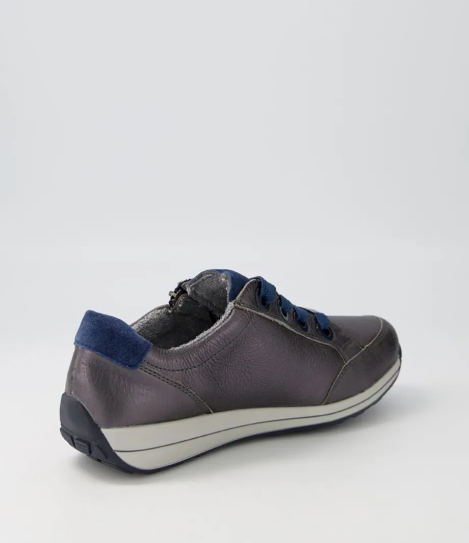 Osaka 87 Anthrazit Indigo Leather Suede Sneakers