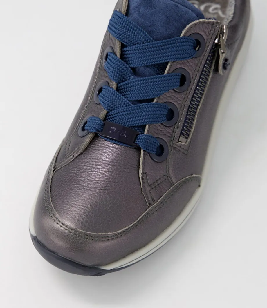 Osaka 87 Anthrazit Indigo Leather Suede Sneakers