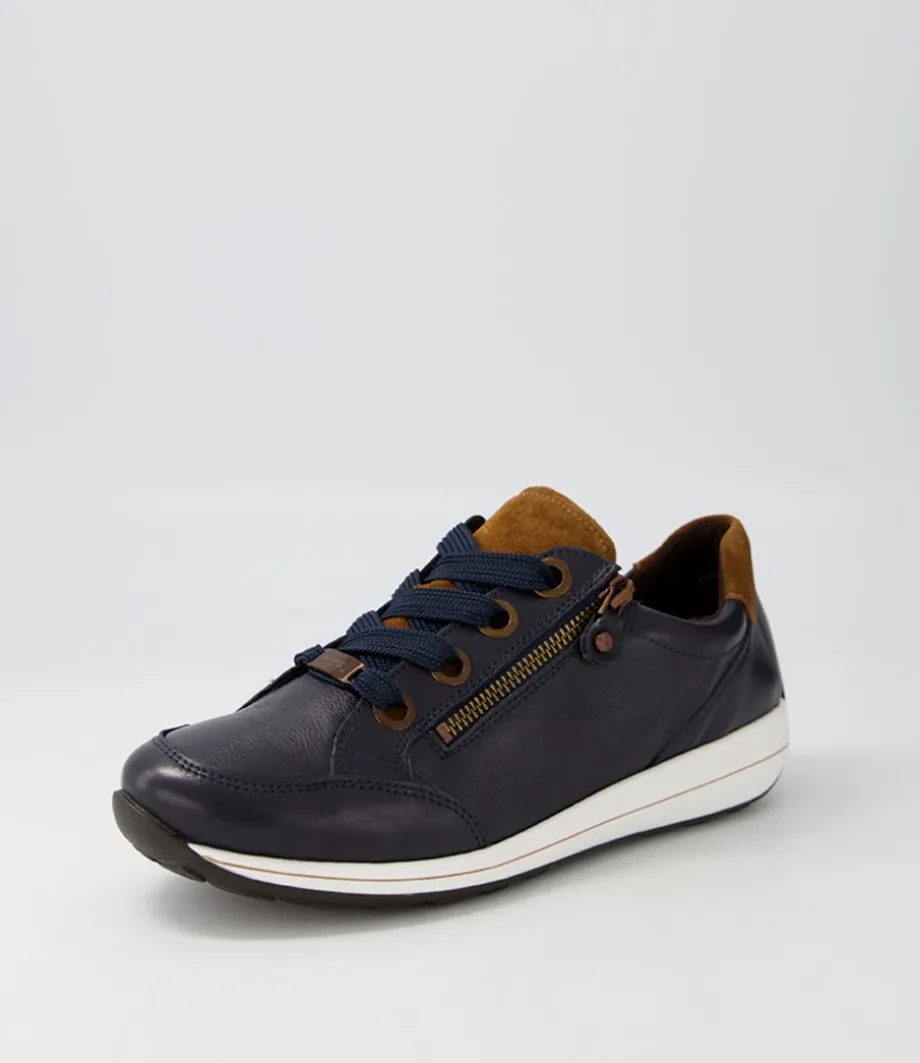 Osaka 87 Blau Nuss Leather Suede Sneakers
