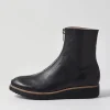 Oseda Black Leather Ankle Boots