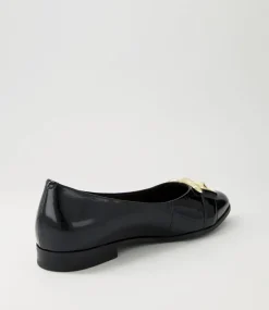 Ossa Xf Black Patent Leather Ballet Flats