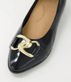 Ossa Xf Black Patent Leather Ballet Flats