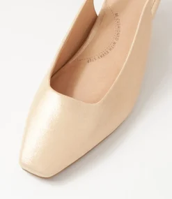 Oviedos Xw Gold Shimmer Leather Heels