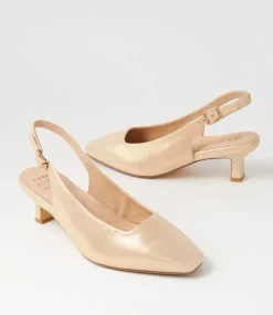 Oviedos Xw Gold Shimmer Leather Heels