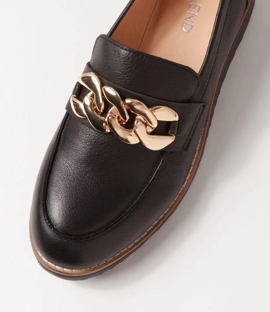 Ozama Black Leather Loafers