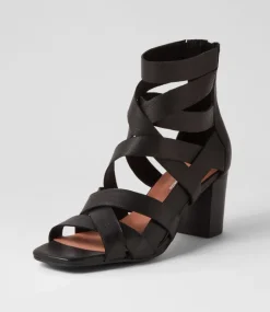 Paltic Black Leather Sandals