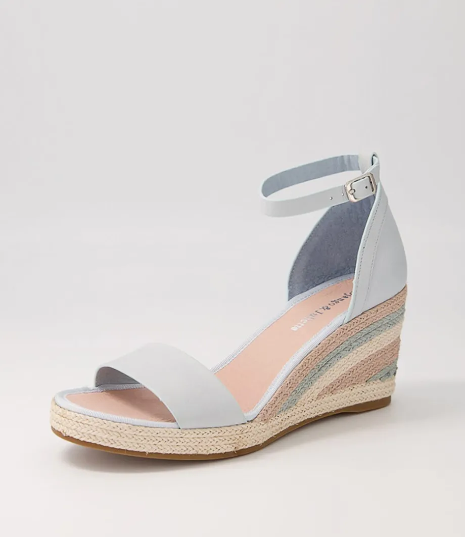Palyssa Pale Blue Multi Leather Espadrilles
