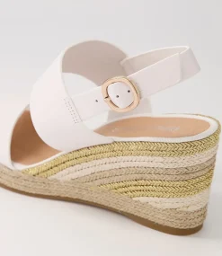 Pama White Gold Multi Leather Espadrilles