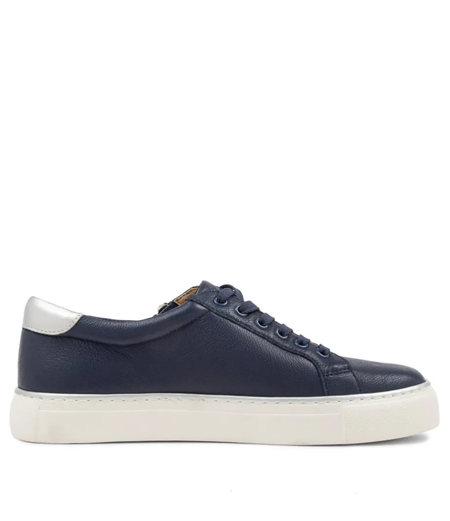 Pamela Xf Navy Silver Leather Sneakers
