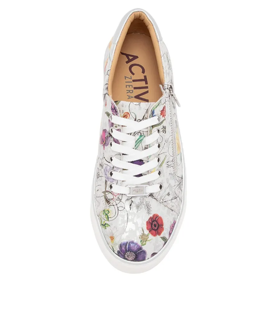 Pamela Xf White Fields Leather Sneakers
