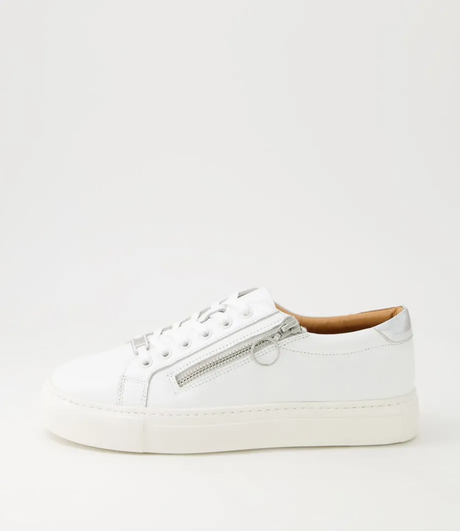Pamela Xf White Silver Leather Sneakers