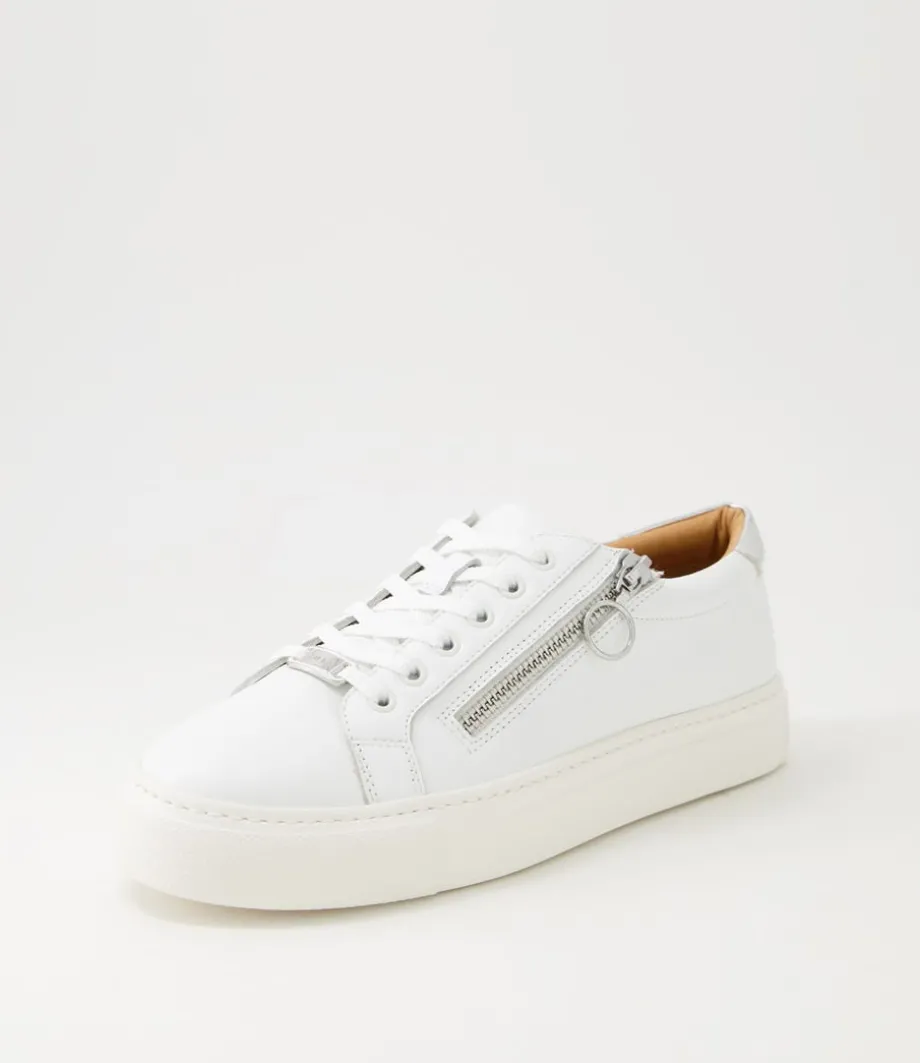 Pamela Xf White Silver Leather Sneakers