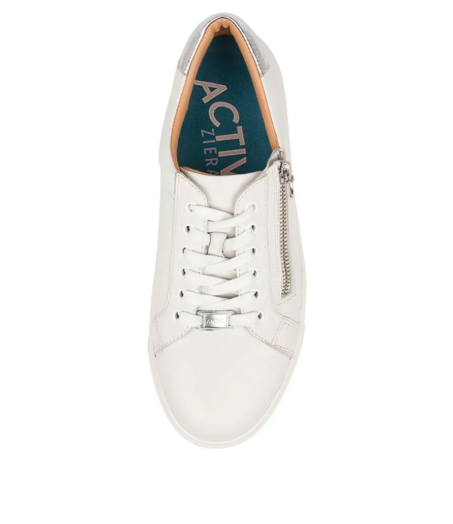 Pamela Xf White Silver Leather Sneakers